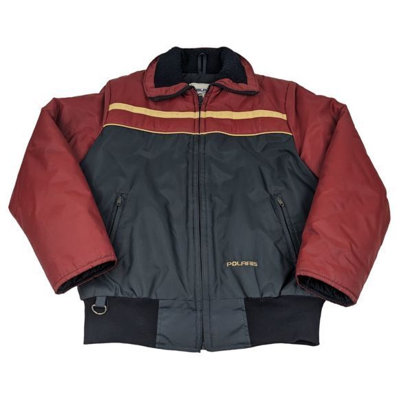 Vintage Womens POLARIS Maroon Riding Jacket USA Made‎ Sz L Long, Snowmobile Coat - Picture 1 of 15